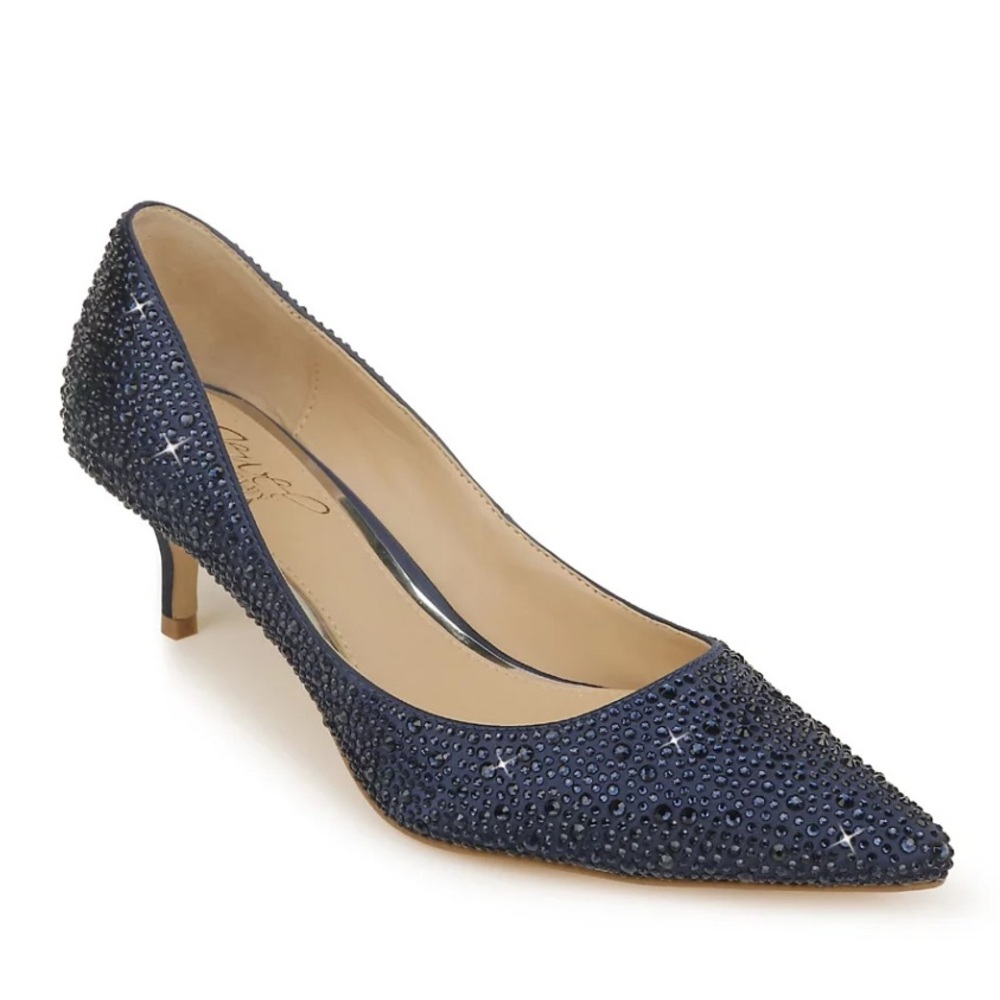 Badgley Mischka Jeweled Kitten Heels